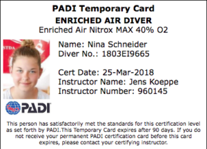 PADI EAN Nitrox Kurs